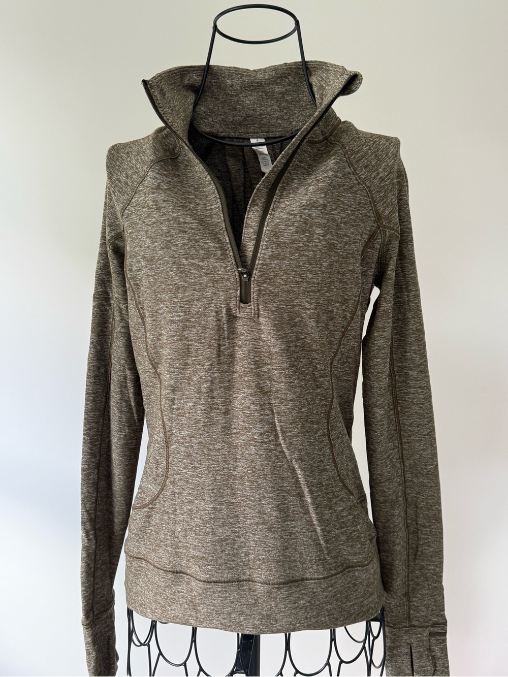 lululemon athletica Heather Olive Half‑Zip Pullover
